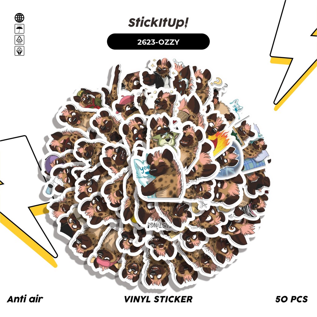 

COD✨ 50 Pcs Stiker FUNNY CHARACTER OZZY THE HYENA Lucu Anti Air Untuk Dekorasi Notebook Sepeda Skateboard Handphone DIY