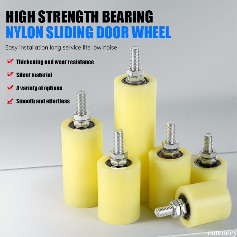 Roda Nilon Penuntun Pagar Anti Karat Roda Roller Nilon Anti / Noise Roller Pintu Pagar cutenery