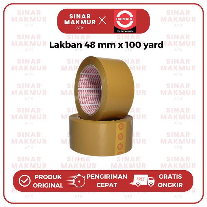 

OPP Tape/Lakban/Perekat Transparan/Coklat 48mmx100Yard Daimaru (Slop)