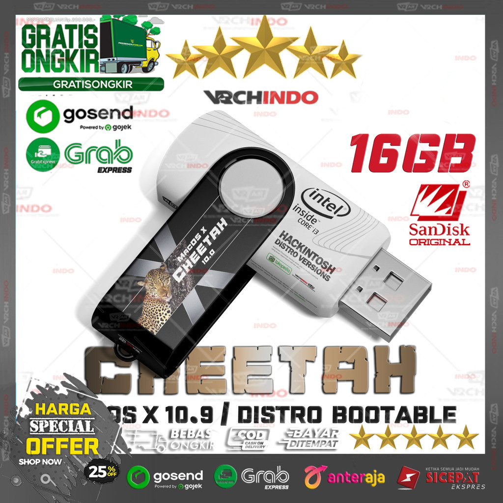 Mac OS X 10.0 - MacOS CHEETAH | Hackintosh for Laptop / PC Komputer Dekstop | 16GB Bootable Installe