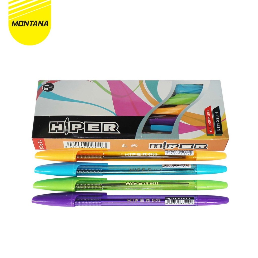 

MONTANA Pulpen Pena 1.0mm Fine tip Ballpoint Pen Alat Tulis Hiper634S/Lusin