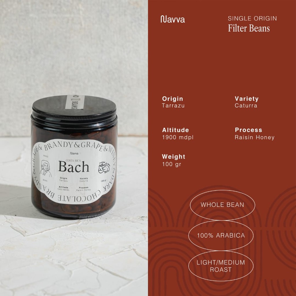 

100 gr Filter Beans Arabica Manual Brew Costa Rica Bach / Biji Kopi Sangrai Arabika V60