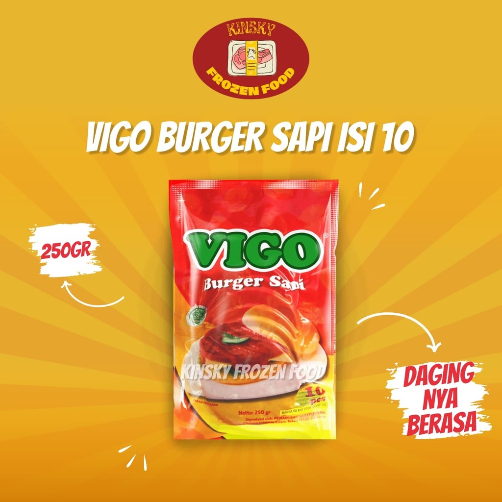 

VIGO BEEF BURGER 250GR/VIGO DAGING BURGER SAPI 250 GR