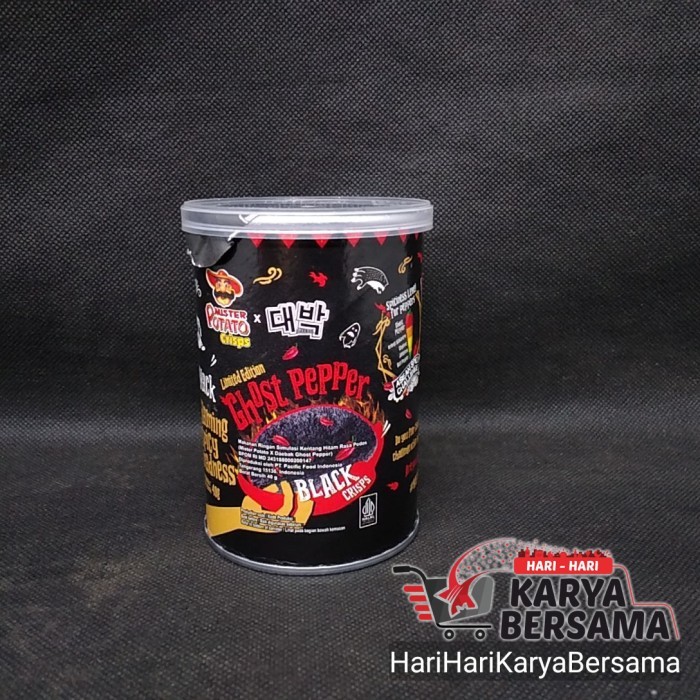 

MAKANAN RINGAN SNACK MISTER POTATO CRISPS GHOST PEPPER BLACK SPICY 40GR