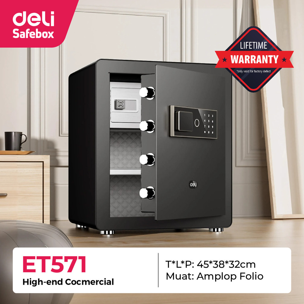 

Brankas Digital DELI ET 571 Safe Box Dual Unlocking GARANSI RESMI ORIGINAL