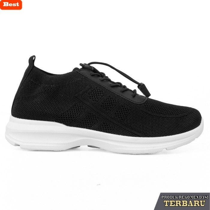 sepatu olahraga wanita Dr. Kevin Sepatu Olahraga Sport Wanita Sneakers Rajut Bertali 589-074 - Hitam