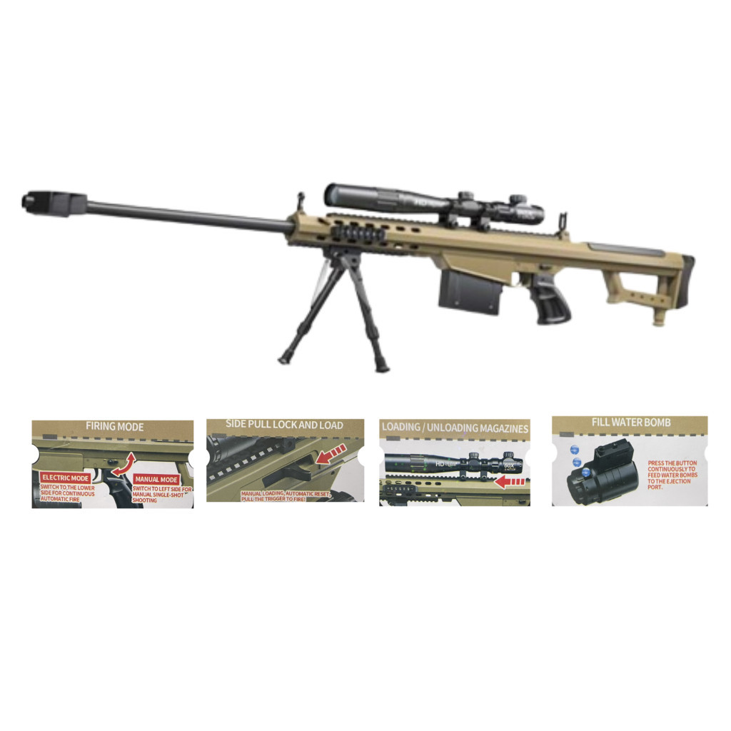 Mainan Anak 110CM M82A1 SNIPER RIFLE Mainan Tembakan Jumbo Water gel Anak