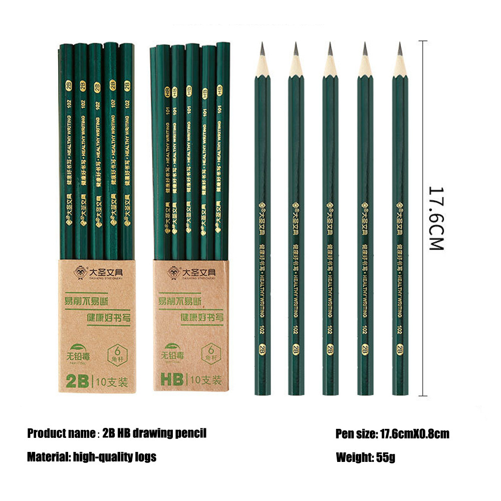 

10Pcs Graphite Pencil Set Korean Kawaii Stationery Pencils for Children School Writing Drawing Art Supplies