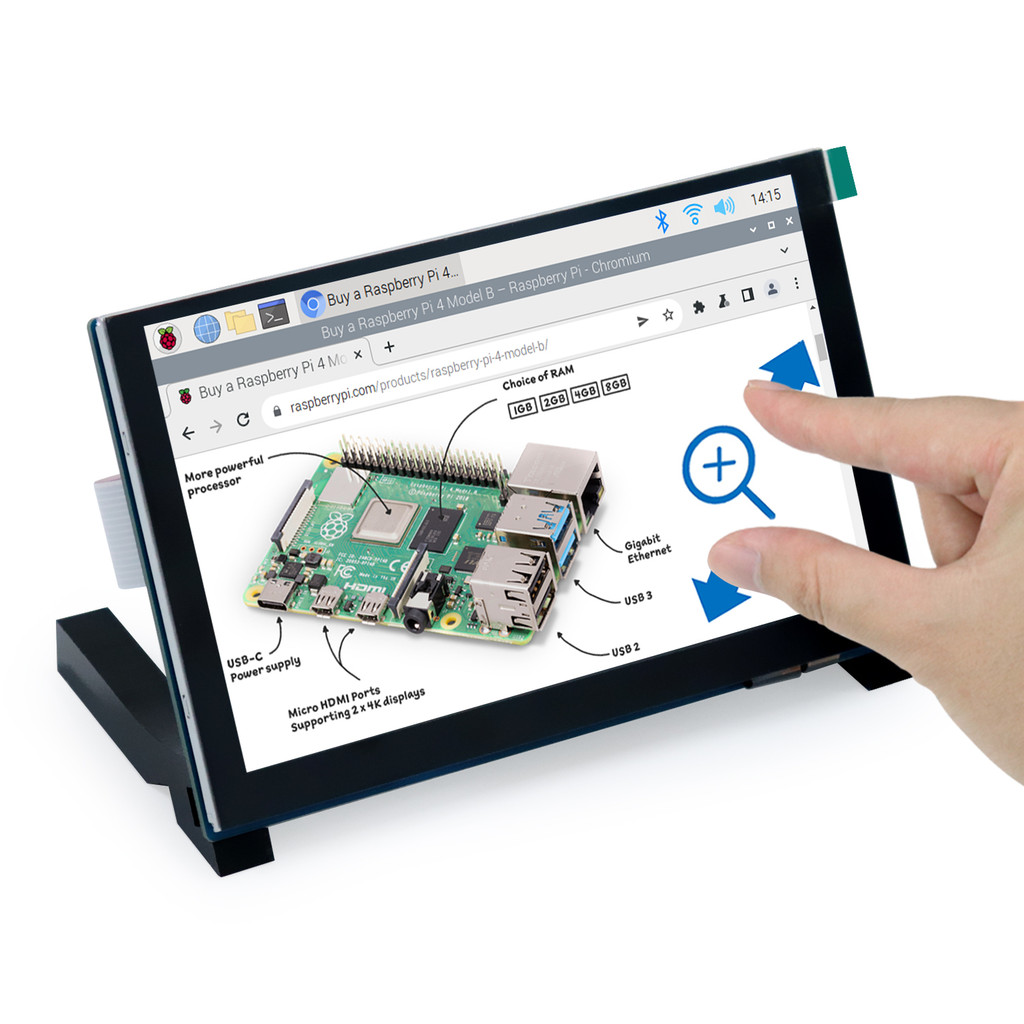 

Freenove 5 / 7 Inch Touchscreen Monitor for Raspberry Pi 5 4 B 3 B+ A+, 800x480 Pixel IPS TN Display, Driver-Free MIPI DSI Port