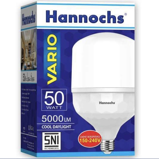 Hannochs Vario Lampu  LED Bohlam 50 Watt Cool Daylight Putih Original