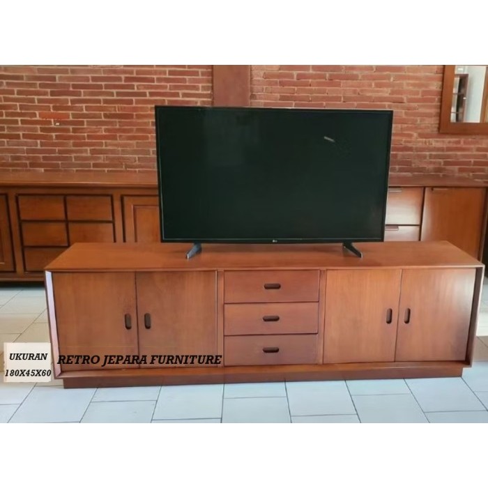 Meja TV Minimalis Kayu jati  Bufet retro minimalis kayu jati bufet pendek jati