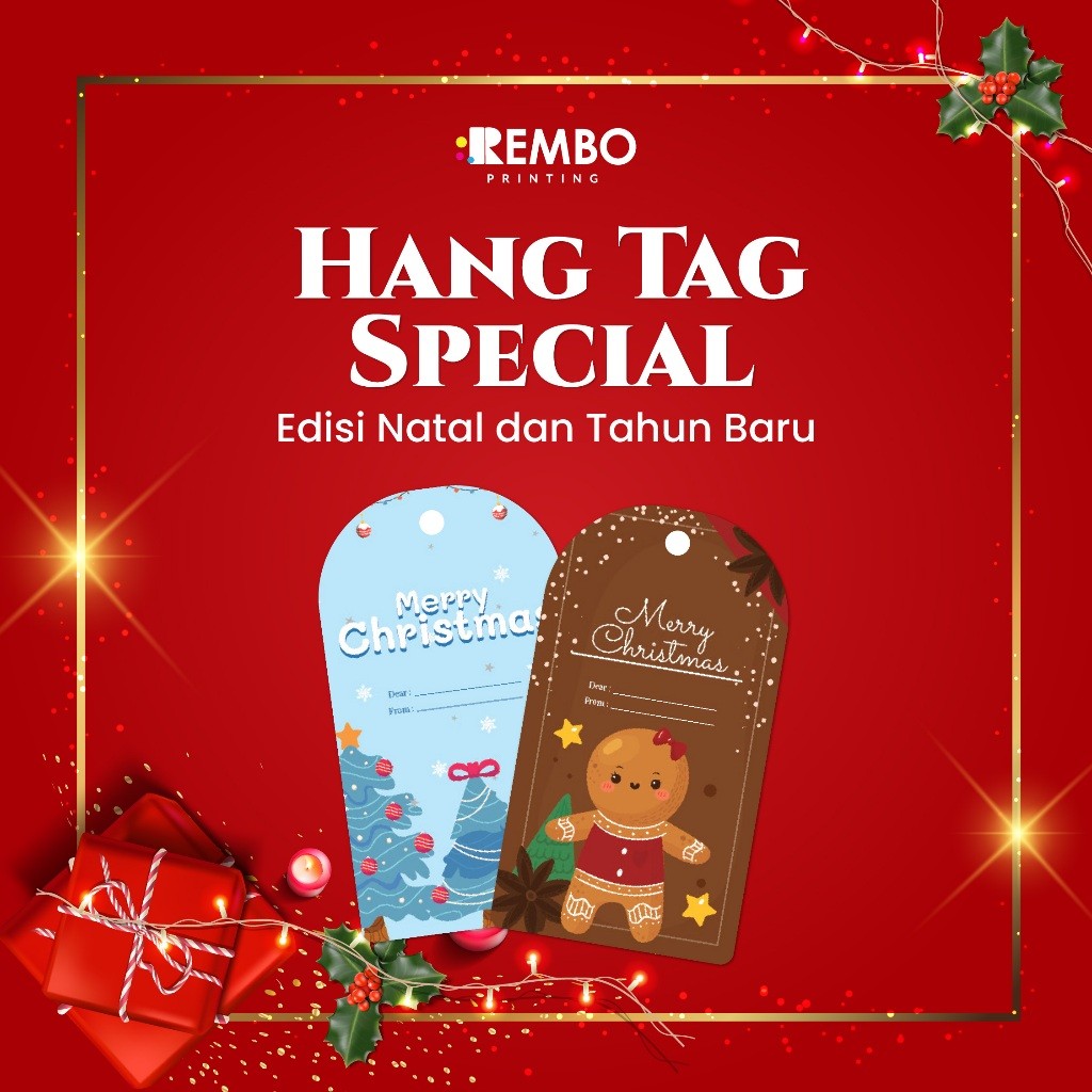 

Hang Tag Spesial 5/Thank You/Kartu Ucapan/Greetings Card Edisi Natal Tahun Baru/Christmas/New Year Custom Cetak Print Murah