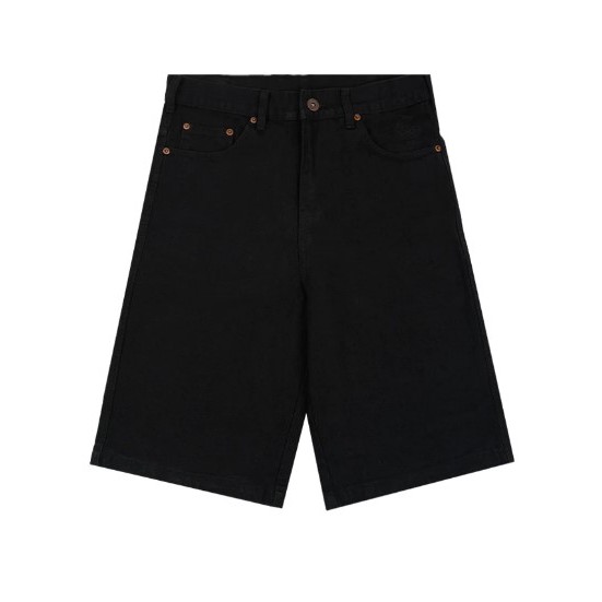 CELANA PENDEK DENIM CASUAL PRIA HITAM ORIGINAL EVIL ARMY | TRUSHTER K24 BLACK