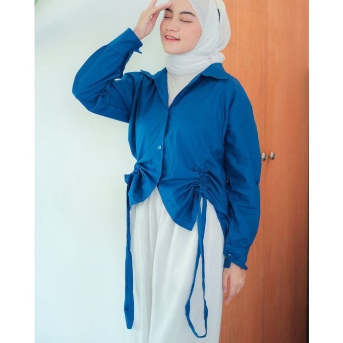 Blouse Tali Lengan Panjang Wanita Blouse Wanita Muslim Blouse Wanita