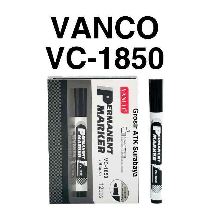 

( StaLand ) / ( DAPAT 1 PCS ) SPIDOL VANCO PERMANEN PERMANENT Marker VC-1850 Warna Hitam Bagus Murah