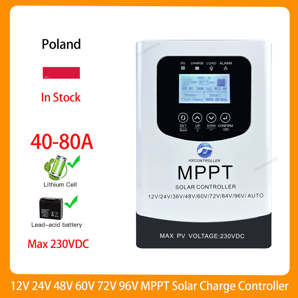 230VDC 12-96V MPPT Solar System Charge Controller 80A 60A 40A Solar Battery Charger Regulator Suppor