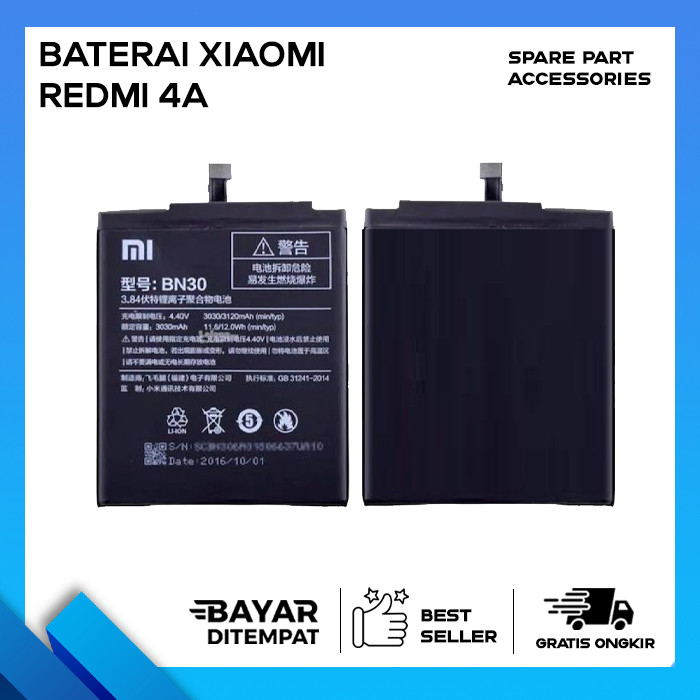BATERAI XIAOMI REDMI 4A ORIGINAL