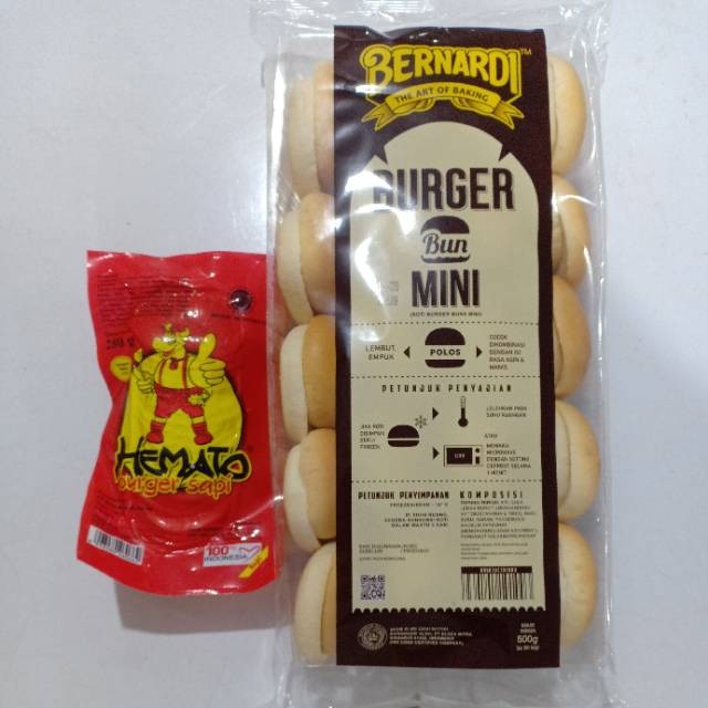 

[PAKET] BERNARDI burger polos mini + HEMATO isian burger 20s