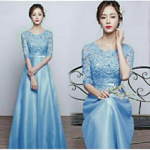 COD -  BAJU DRESS PANJANG ELEGAN NATAL KOTREANSTYLE -  BAJU WANITA MODERN PESTA NATAL KOREA - Longdr