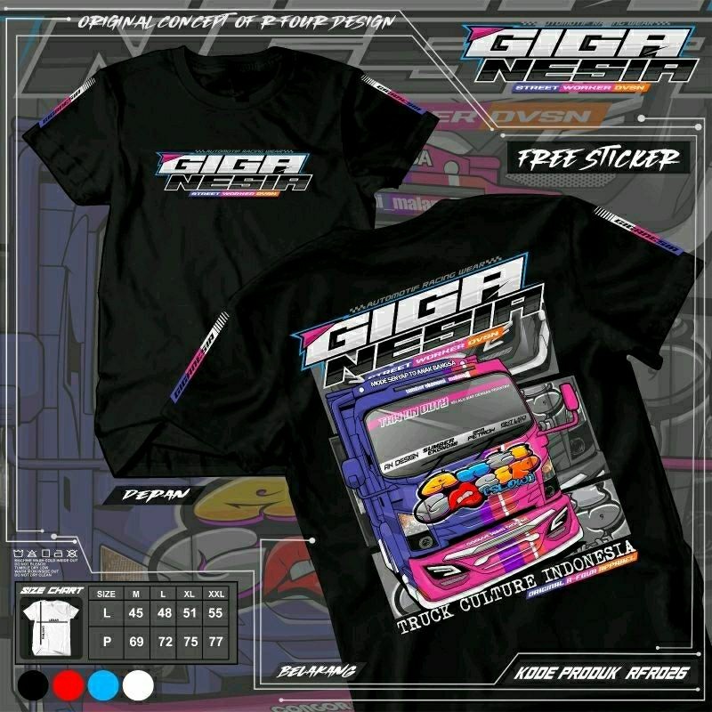 HANAKAOS- KAOS TRUK RFR026 KAOS GIGANESIA KAOS ANTI GOSIP KAOS TRUK DEWASA