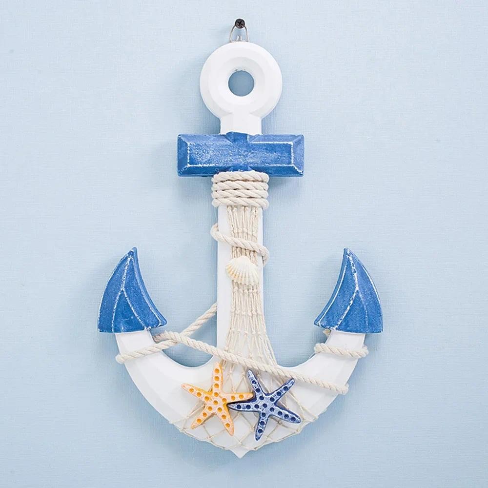 

Handcraft Nautical Beach Ship Wheel Décor Coastal Boat Life Buoy Wall Hangings Ornaments Boat Anchor Decoration 2024 Gift