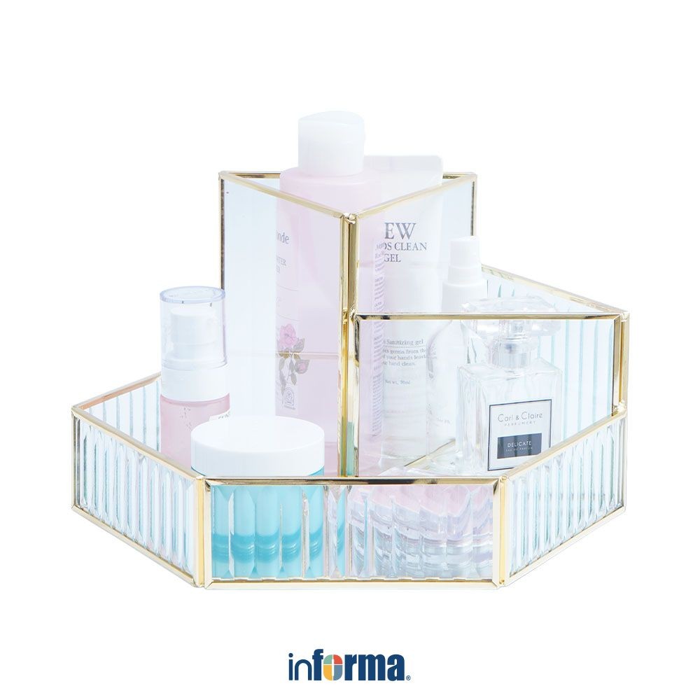 Informa Linea Organizer Kosmetik Putar 1 Tingkat Tempat Makeup Wadah Simpan Alat Dandan Cosmetic Org
