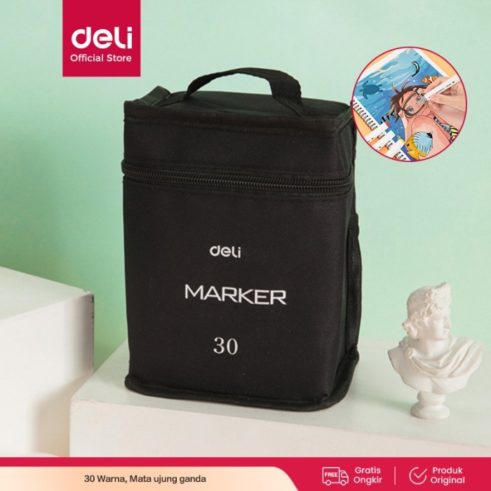 

[New Arrival] Deli Color Marker With Bag Spidol Warna Dengan Tas 30/40/60/80C 70807 - 30 WARNA