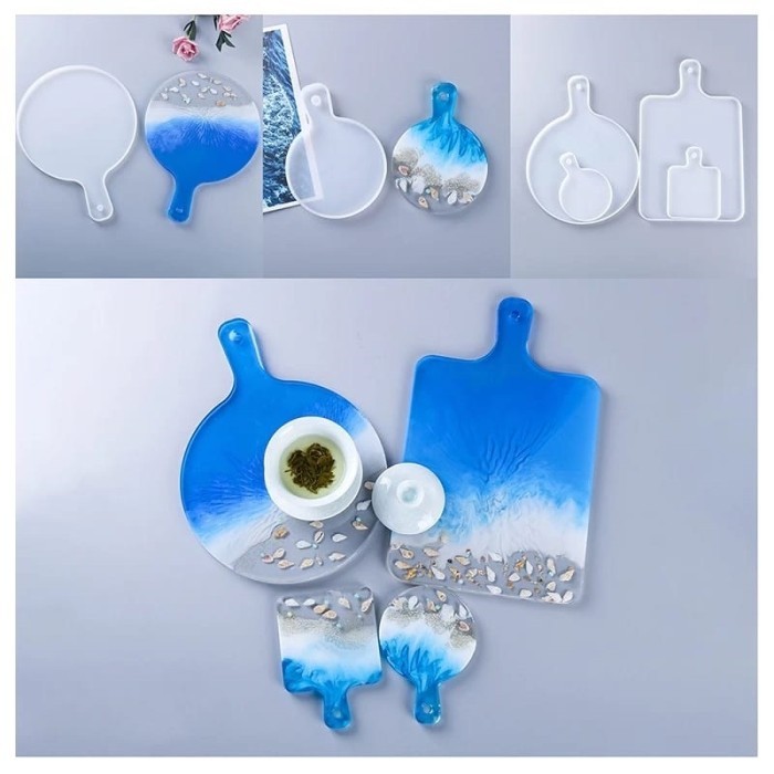 Cetakan Silikon Resin Talenan Chopping Board Mold - Bulat, Kecil