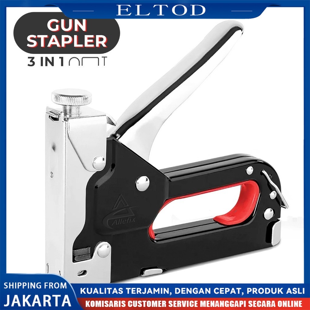 

4in1 Staples Stapler Staple Gun Paku 3 In 1 Pistol Kuku DIY Konstruksi Furnitur Konstruksi Pelapis Pelapis Pintu Tipe U Gratis 600 / T -Tipe Stapler Pistol Pertukangan Rumah Alat Alat Stapler Pertukangan