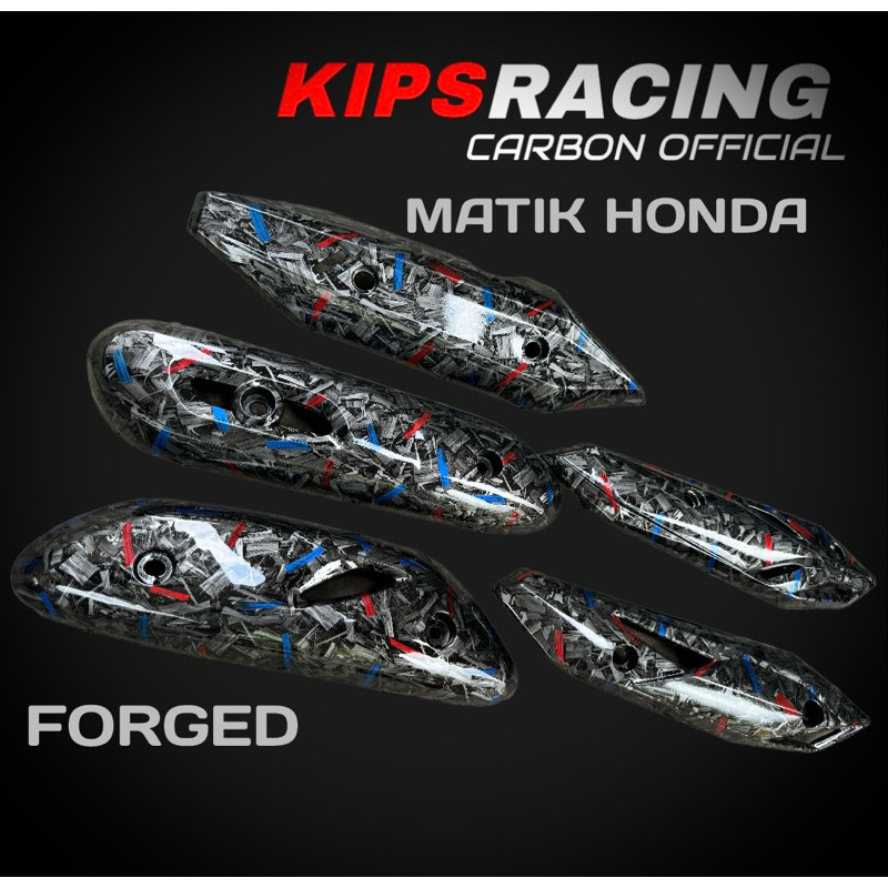 TUTUP KNALPOT MATIK HONDA CARBON FORGED VARIO SCOOPY BEAT CARBON FORGED ▪️tutup knalpot vario carbon