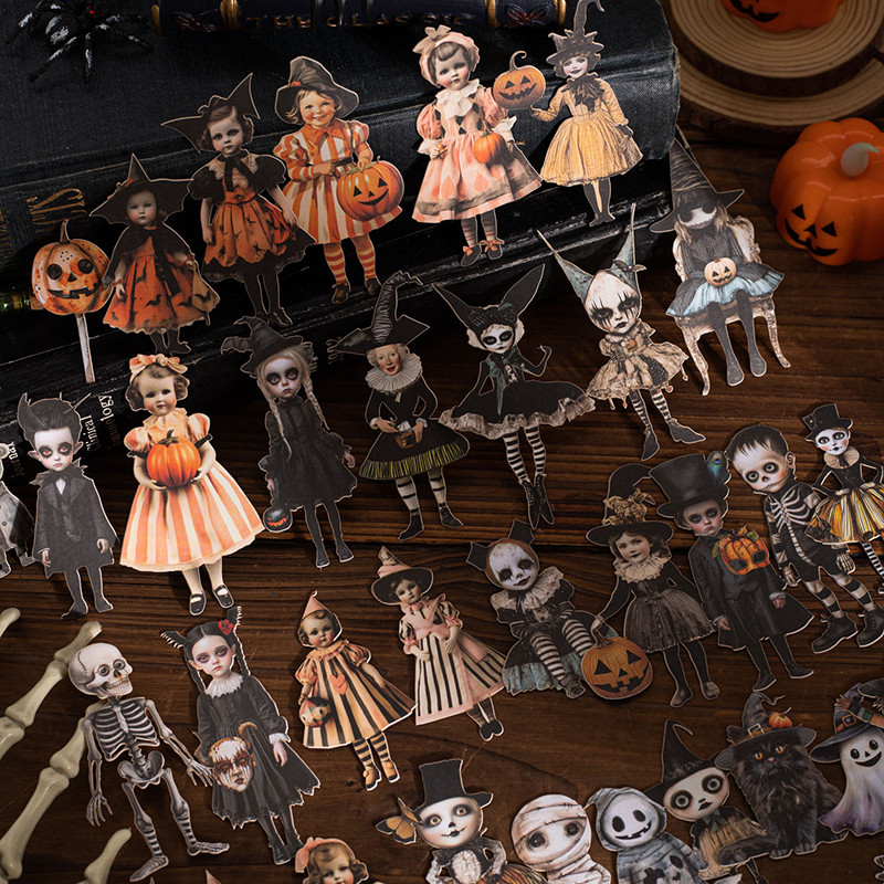 

25pcs Carnival Night Character Theme PET Stickers Journal Collage Decor Scrapbooking Materials Art Aesthetics Stationery Sticker