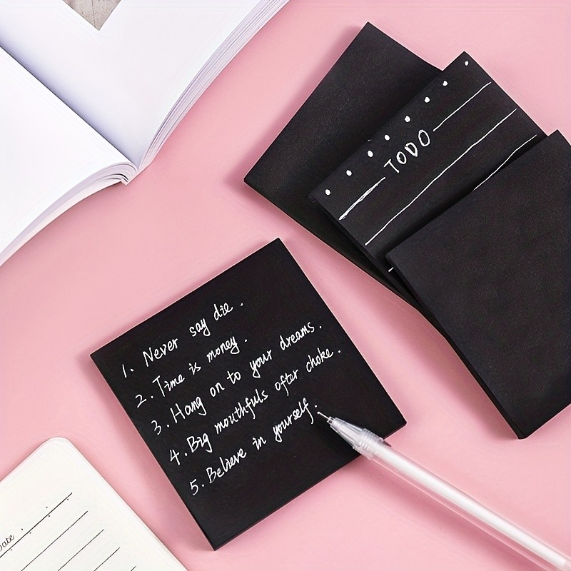 

50 Sheets Students Can Tear Off Message Sticky Note Paper Black N Times Paste Stationery Hand Account Sticky Note