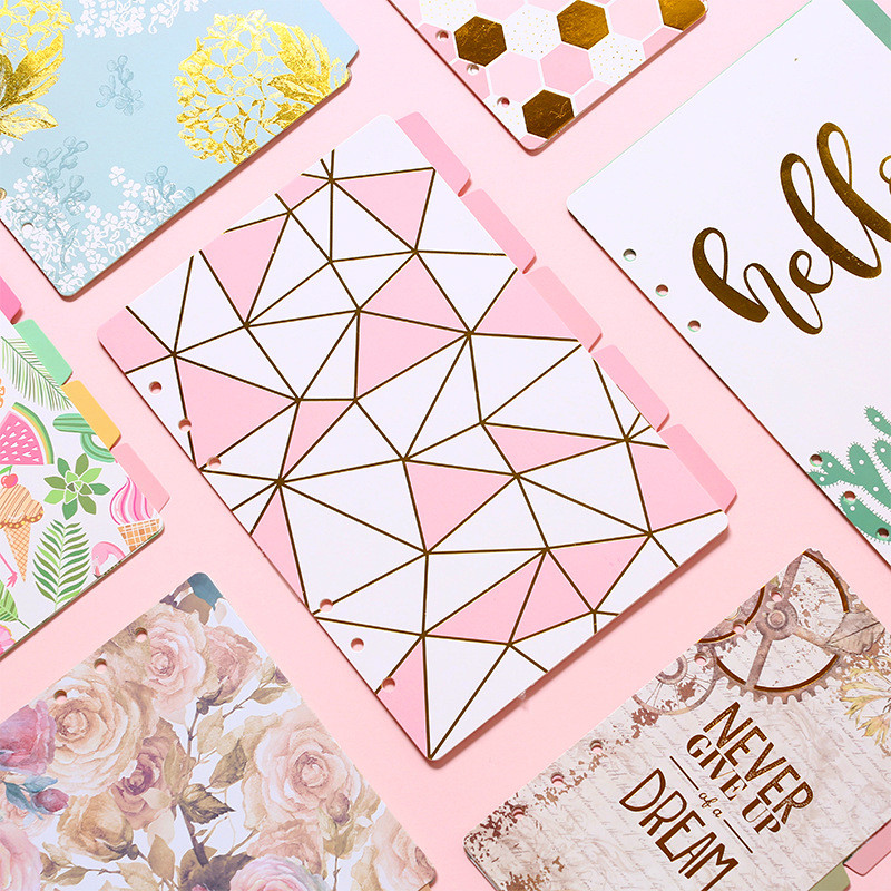 

Creative A5 A6 Loose Leaf Notebook Divider 6 Hole Index Separator Diary Paper Planner Binders Students Staionery Supplies