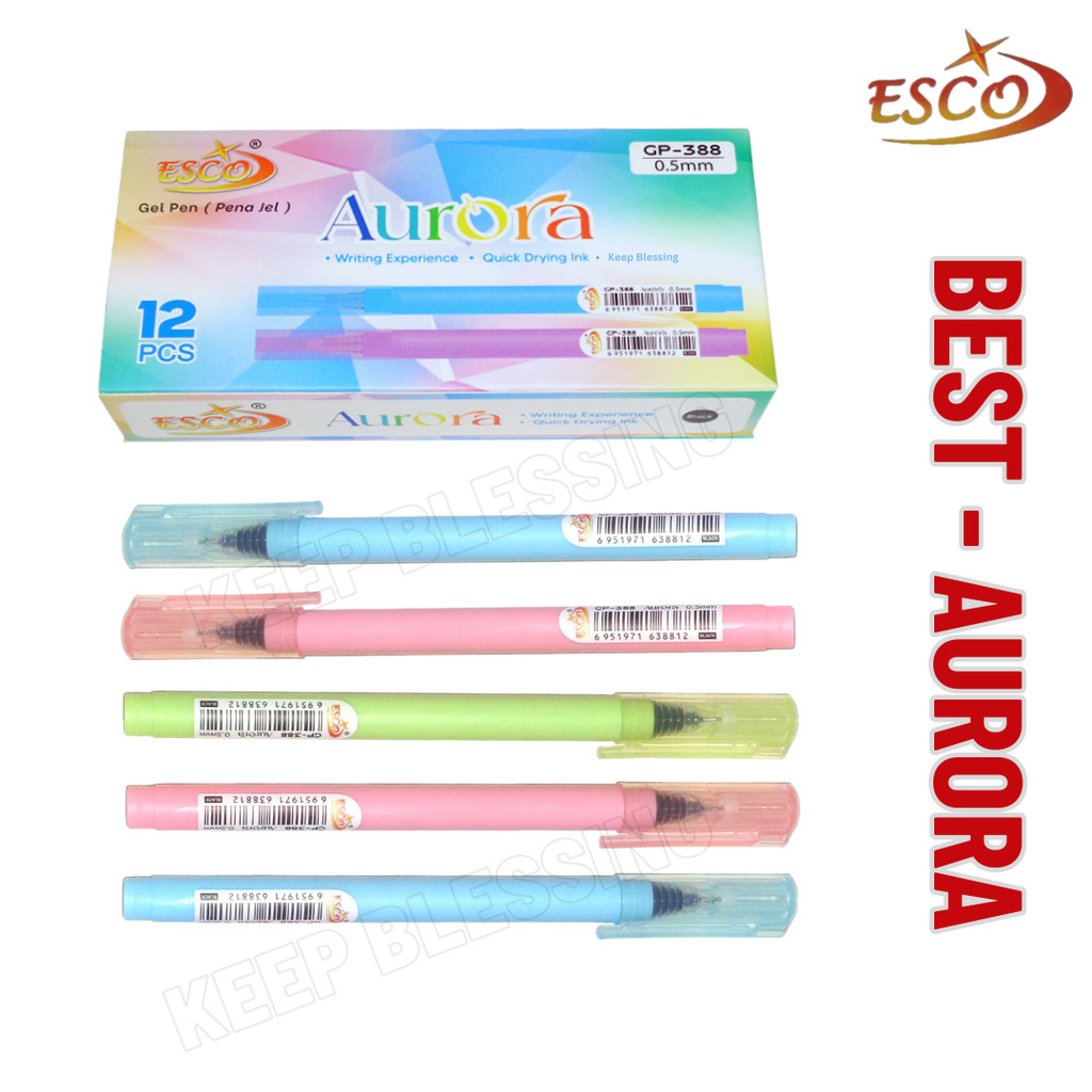 

Pulpen Gel ESCO Aurora 0.5mm - Tulis Halus, Tinta Anti Luntur, Paket Hemat 12 Pcs untuk Menulis Nyaman - Duta Gemilang