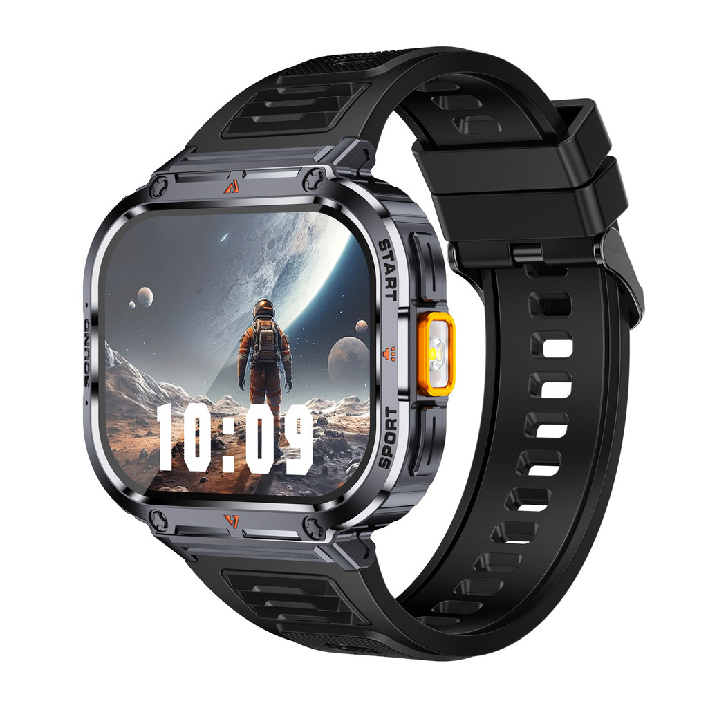 Sport Smart Watch IP68 Waterproof Big Screen Smartwatches with LED Flashlight Message Push BT Calls 