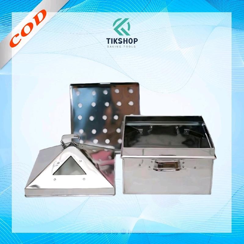 Kukusan Klakat Steamer Stainless Steel Kotak Panci Kukus Dandang Kue Dimsum Bakpao Ukuran 35cm Bogor