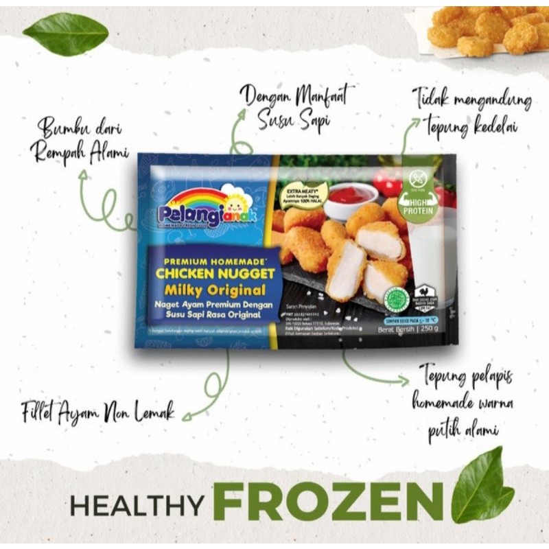 

NUGGET AYAM MILKY ORIGINAL 250GR - HEALTHY CHICKEN NUGGET PELANGI ANAK