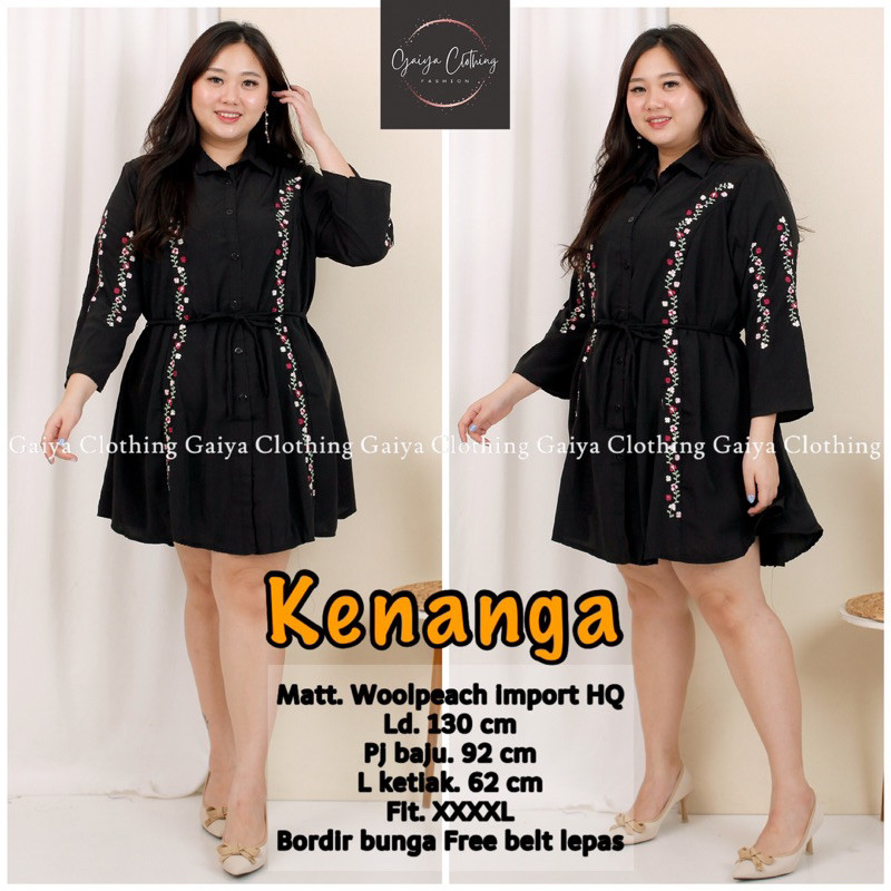 TUNIK JUMBO BORDIR TERBARU KEKINIAN LD. 130 - KENANGA TUNIK