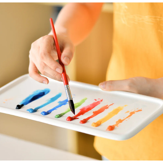 

1Pc Square Ceramics Watercolor Palette water tank Office Calligraphy painting supplies Ceramic Artist Paint Palette Tray