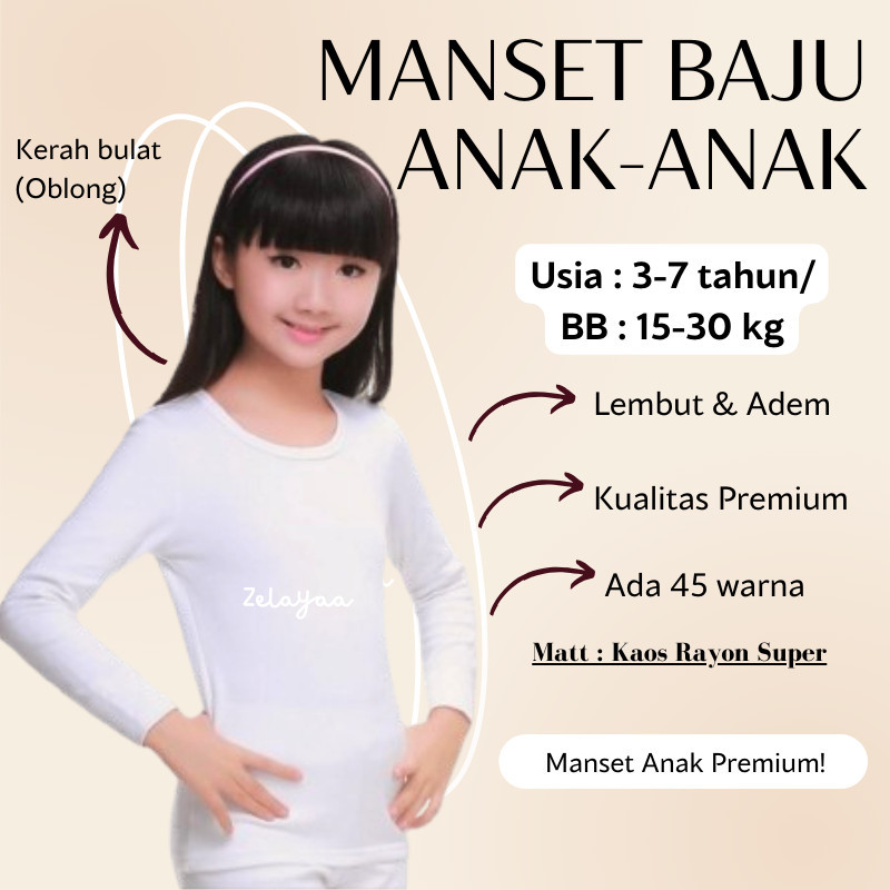 Manset baju anak kaos oblong rayon super premium