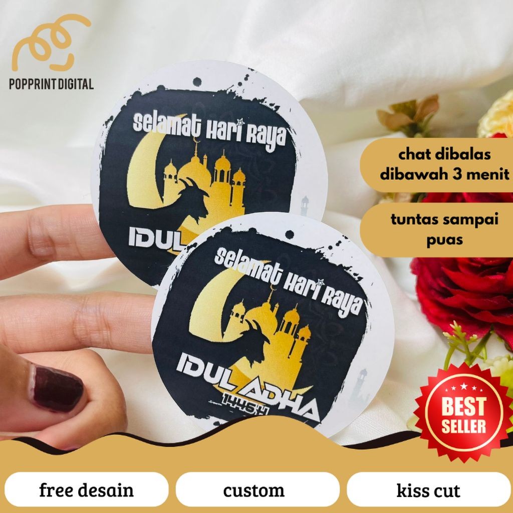 

PopPrints Sticker Selamat Hari Raya Idul Adha Sticker Lebaran Haji Toples Cookies Free Desain Custom