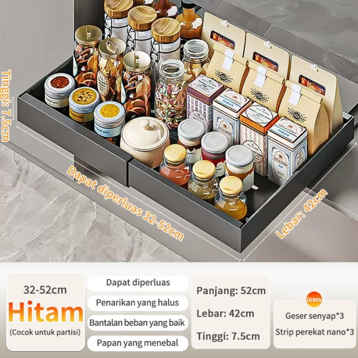 Rak Piring Tarik Rak Laci Piring Rak Piring Untuk Kabinet Rak Mangkuk Rak Dapur Serbaguna Rak Kabine