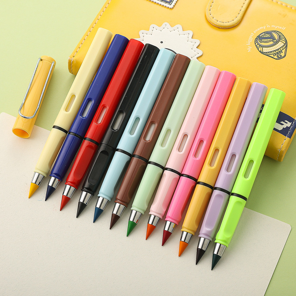 

12-Colors Eternal Pencils Erasable Infinite Drawing Pencils No Sharpening Required Vibrant Colors for Art School and Sketching