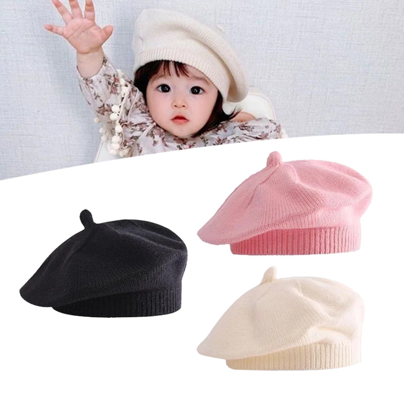 Unisex Topi Baret Anak Perempuan Korea Bayi 0-3 bulan Topi Beret Bayi Anak Rajut Style Korea Wol Ana