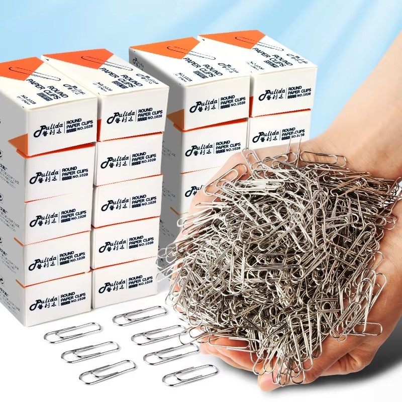 

28mm Round Nickel Plated Paperclip Stationery Binder Flat Clip Bookmarks for Paper Documents Office School Supplies Large