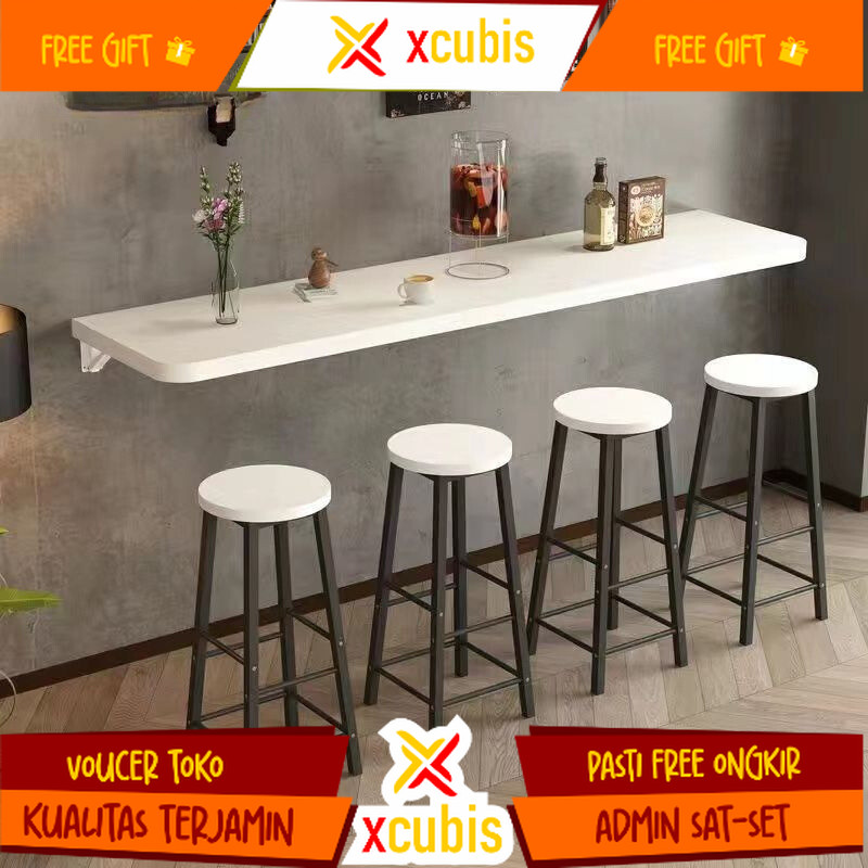 Meja Lipat Dinding Panjang Meja Cafe Bar Minimalis Aesthetic 120x20cm 60x20cm