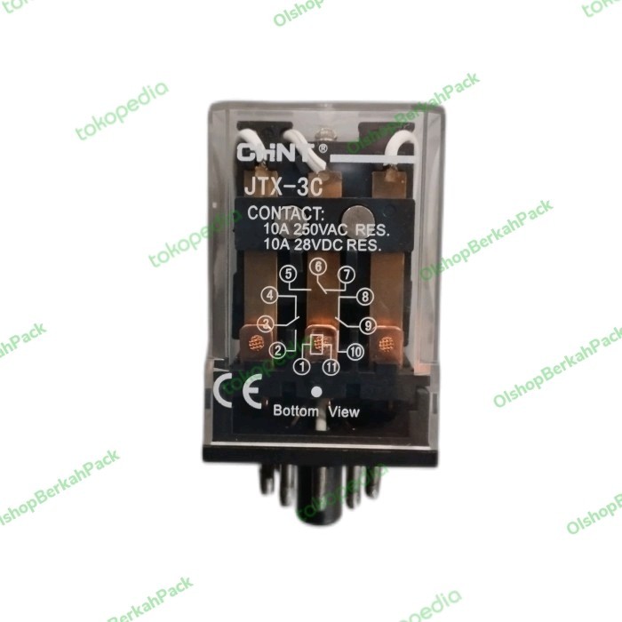Relay CHNT type JTX - 3C AC 220V 10A Pin11 - Relay JTX-2C