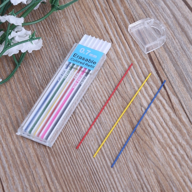

1 Box 0.7mm Colored Mechanical Pencil Refill Erasable Student Stationary