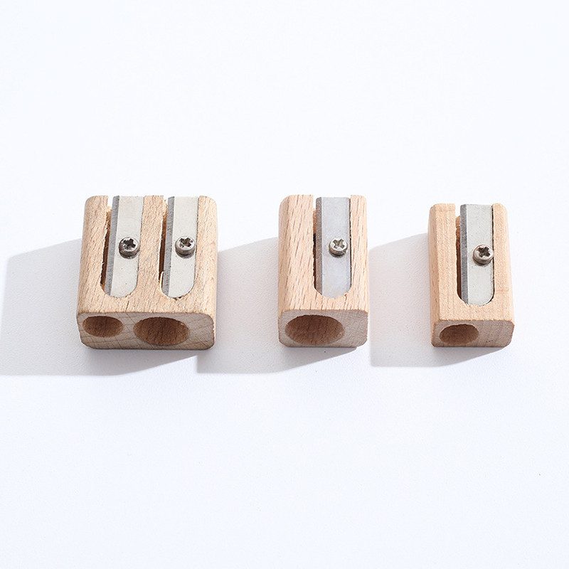 

Wooden Pencil Sharpener Single Hole DoubleHole Portable Mini Wood Pen Sharpener Eco-friendly Stationery Office School Supplies