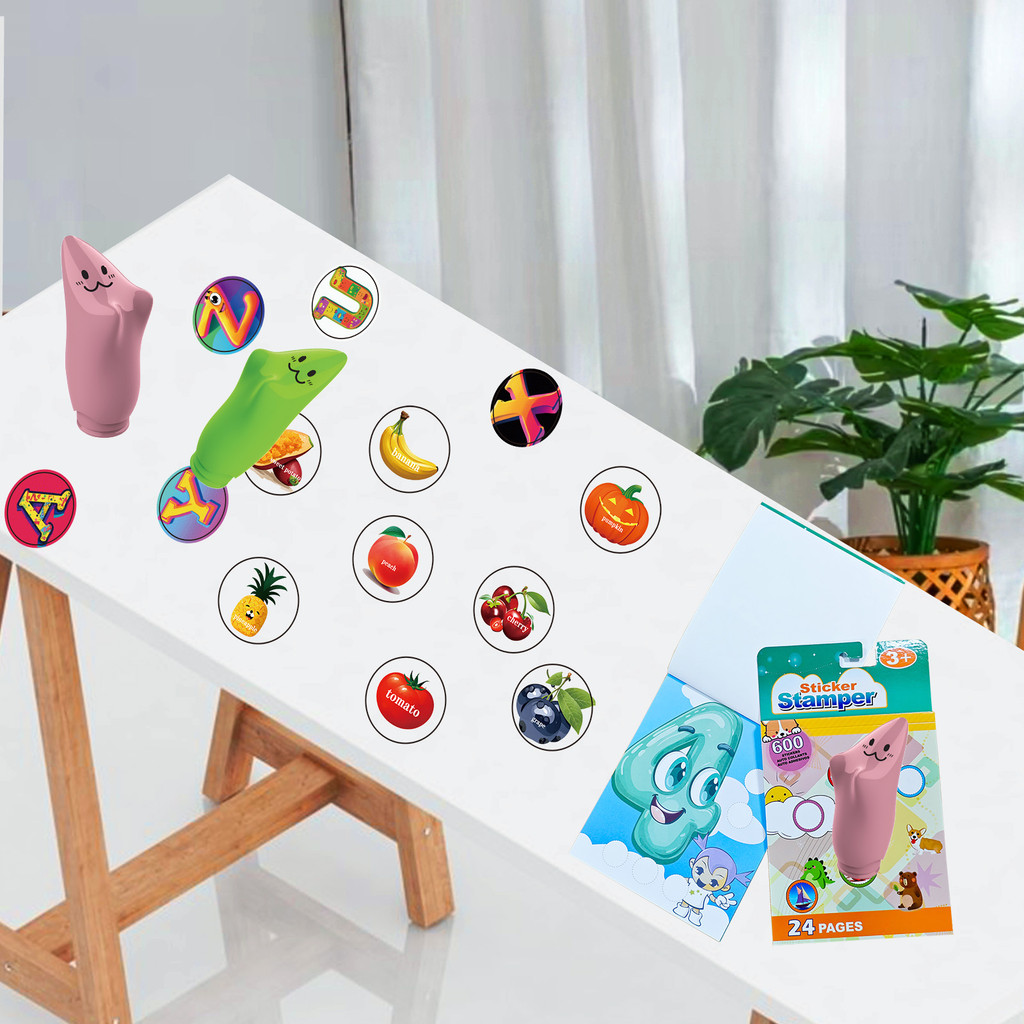 

Sticker Stamper Kids Toy with 600 Stickers and 24-Page Activity Pad for Toddlers, Boys & Girls Ages 3+ Arts and Crafts Creative